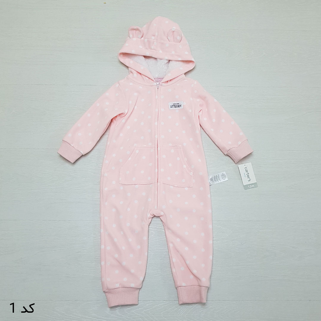 سرهمی کلاه دار دخترانه 26115 سایز 12 تا 24 ماه کد 1 مارک Carters