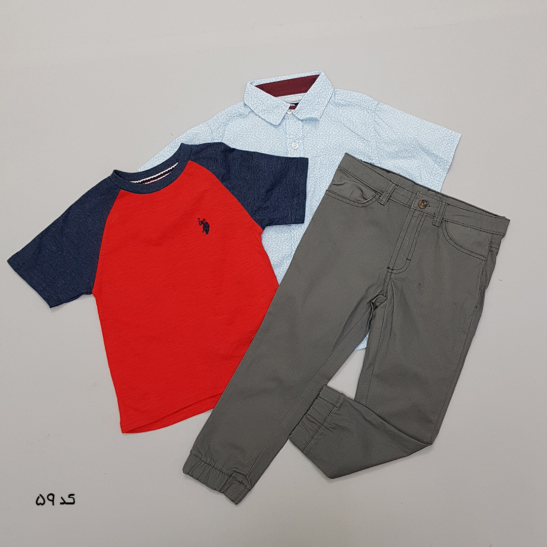 ست سه تکه پسرانه 27519 سایز 12 ماه تا 7 سال مارک US POLO ASSN