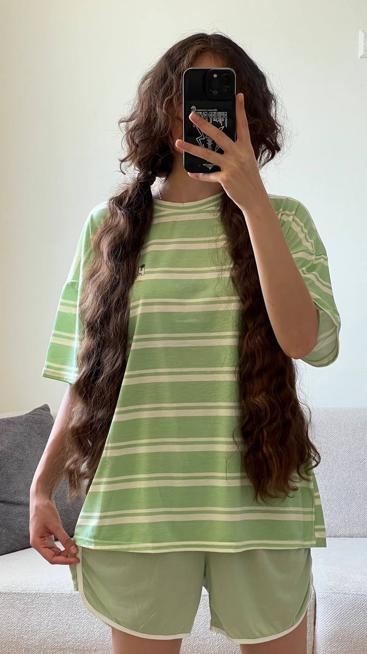 ست دو تیکه نخ پنبه تابستونه زنانه کد 417154