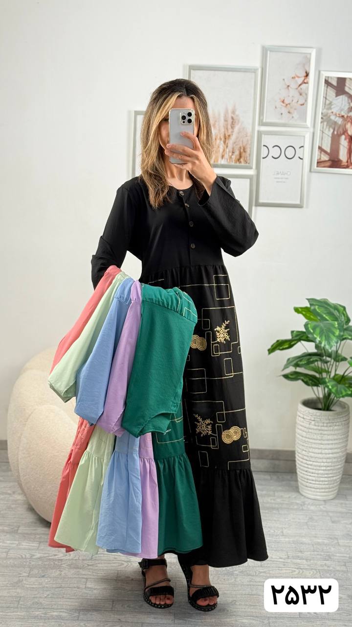 پیراهن گلدوزی زنانه کد 417252
