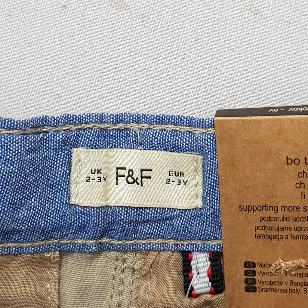 شلوارک جینز پسرانه 28182 سایز 2 تا 14 سال کد 2 مارک F&F   *