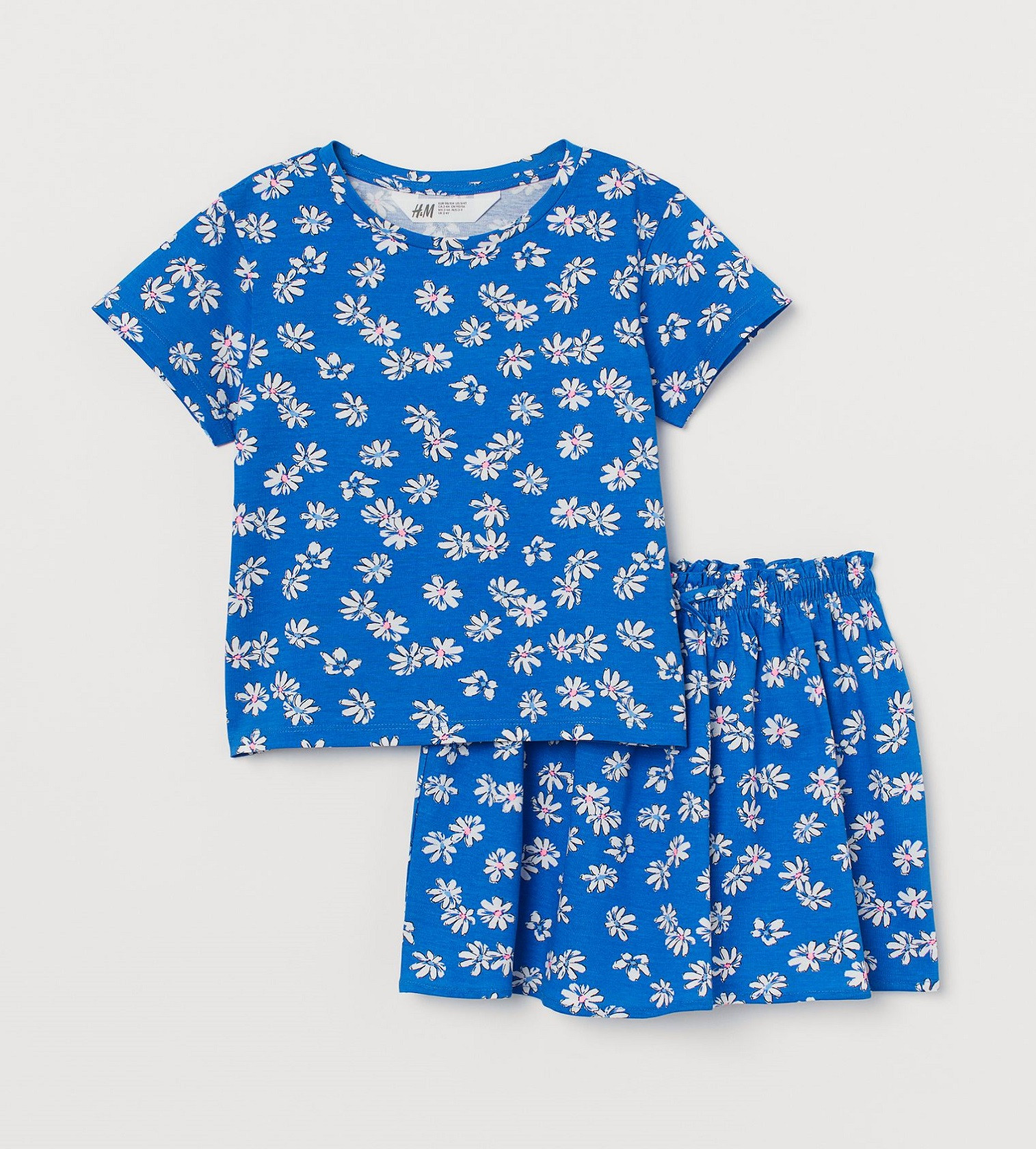 ست تی شرت دامن دخترانه 28071 سایز 1.5 تا 10 سال مارک H&M