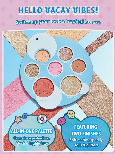 پالت سایه شیگلم Hello Kitty｜SHEGLAM Fun In The Sun Color Palette All-In-1 کد 2348