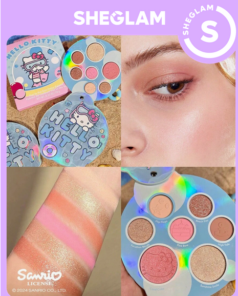 پالت سایه شیگلم Hello Kitty｜SHEGLAM Fun In The Sun Color Palette All-In-1 کد 2348