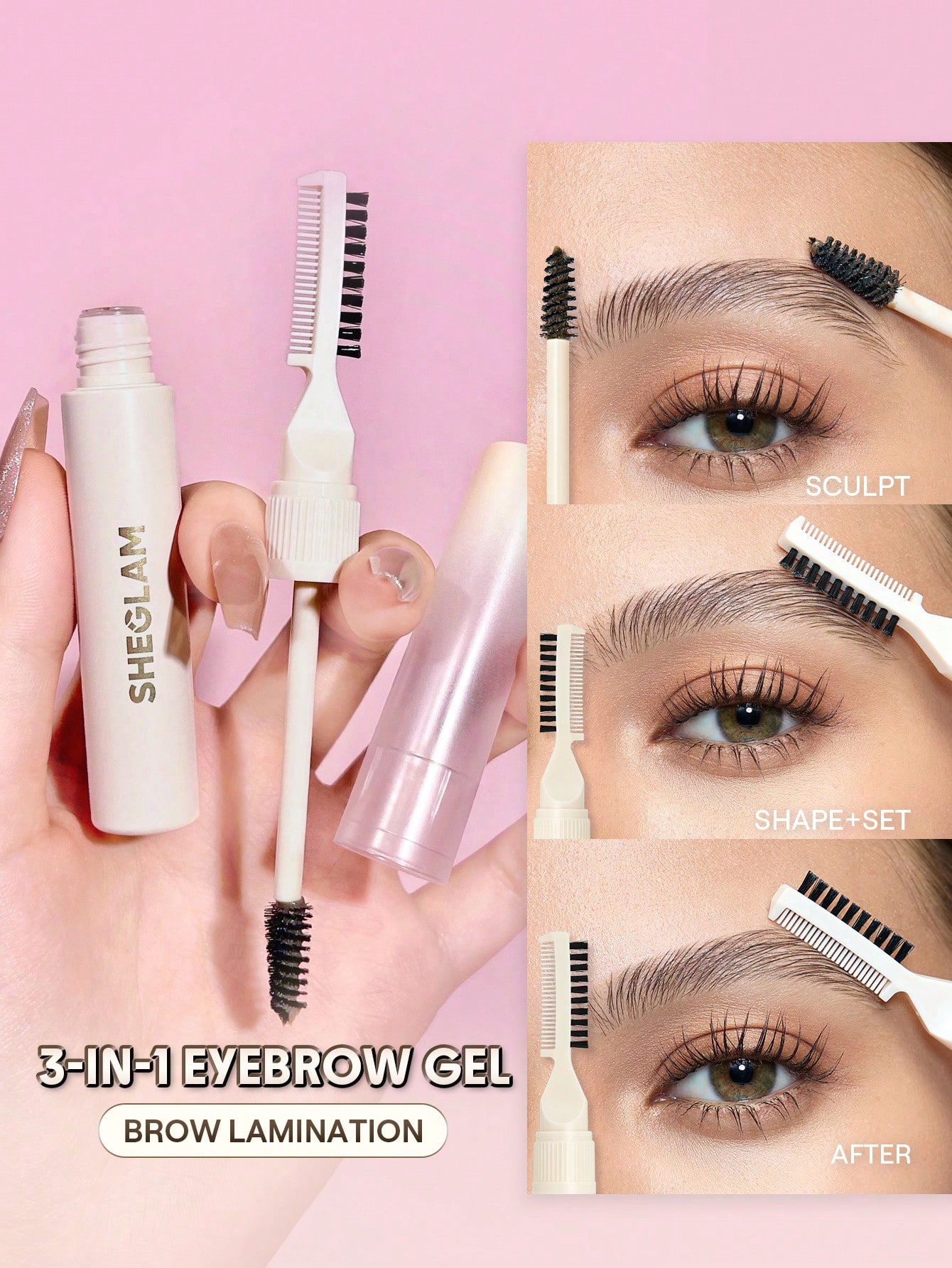 ژل ابرو لیفت کننده SHEGLAM Save Lt Laminating Brow Gel Graduation کد 2424