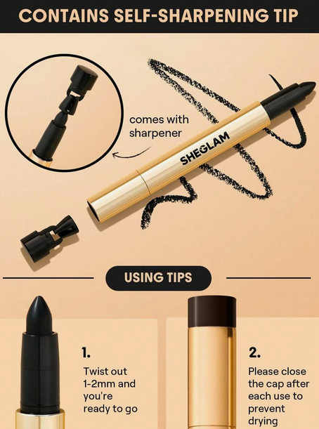 مداد خط چشم مات مدل از گلاید شیگلم SHEGLAM Bold Moves Kohl Cream Eyeliner Pencil  کد 2584