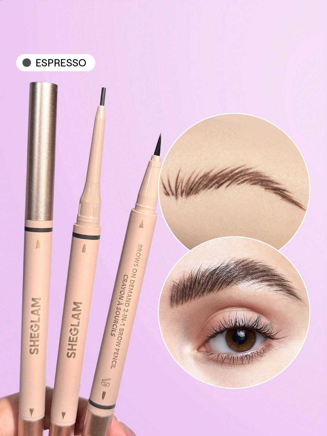 مداد ابرو دو سر شیگلم SHEGLAM Brows On Demand 2-In-1 Brow Pencil کد 2734