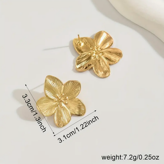 گوشواره زنانه آلیاژی مدل گلدار کد 2622
