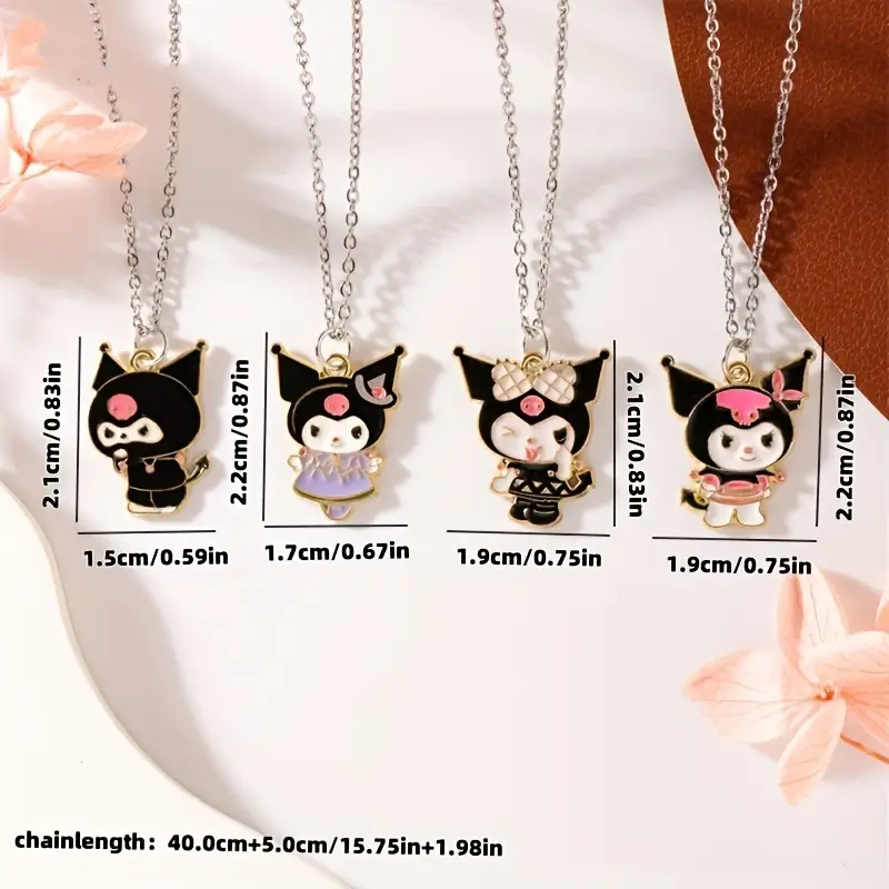 گردنبند دخترانه طرح کرومی (Kuromi) کد 2514