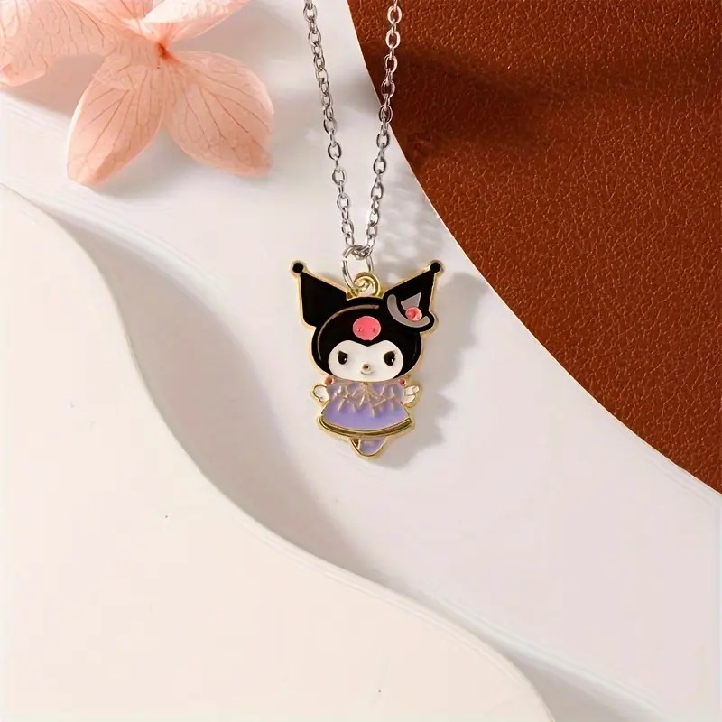 گردنبند دخترانه طرح کرومی (Kuromi) کد 2514